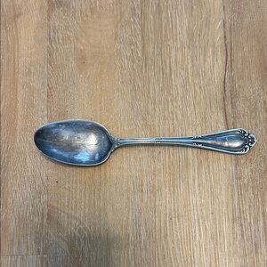 1835 R Wallace Vintage Ornate Silver Serving Spoon - Silver Tone